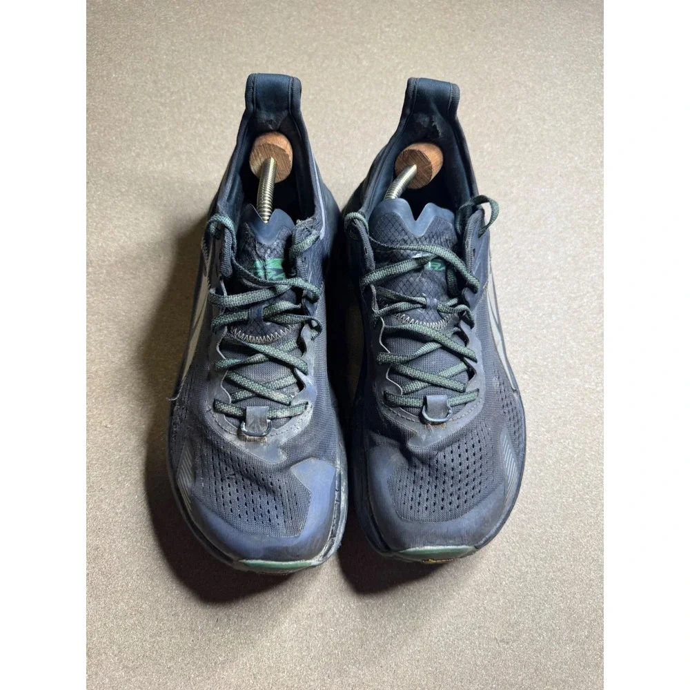 Altra Olympus 5 Mens 10.5 Trail Running Shoes Black Gray Green Vibram AL0A7R6P
